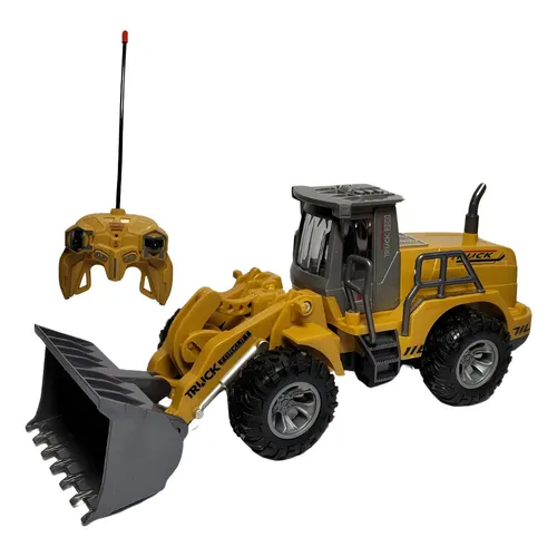 Carregadeira Controle Remoto Sem Fio Trator Cor Amarelo Pilh Amarelo