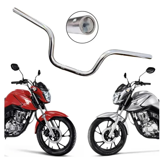 Guidão Cg Cargo Fan Titan 160 2023 Com Peso Cromado Honda