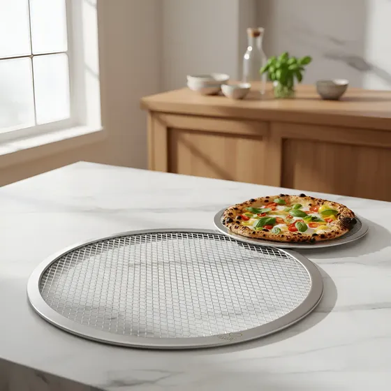 Tela De Assar Pizza 35cm Redonda Malha Grossa 7x15 Laminada
