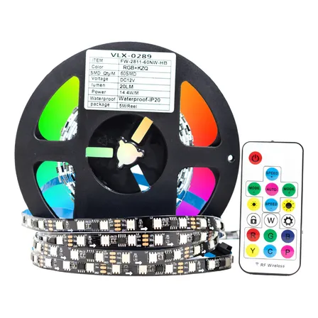 Fita Led Ws2811 5m Endereçavel 300 Leds Ip20 + Controladora Rgb