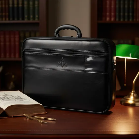Maleta Maçônica Paramentos Premium Couro Sintético Preto