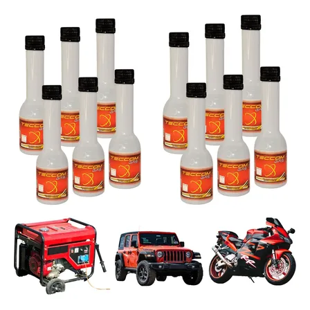 12 X Aditivo Teccom Gas Descarbonizante Motor Gasolina 100ml