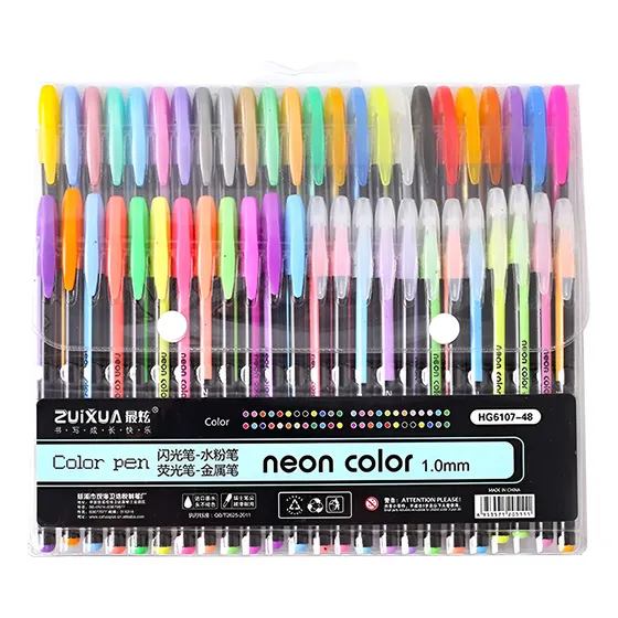 48cores Caneta Gel Glitter Esferográfica Coloridas Vibrantes