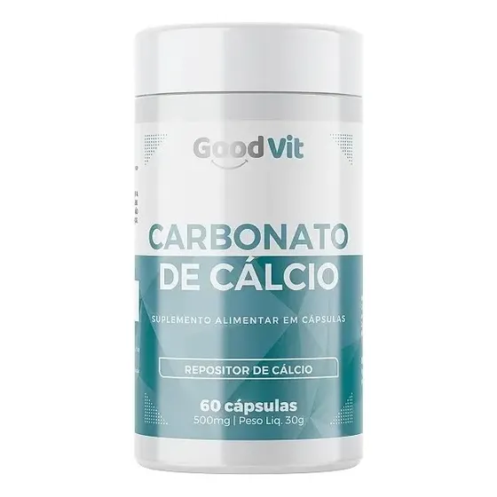 Carbonato De Cálcio 500mg Puro C/60 Cápsulas Good Vit