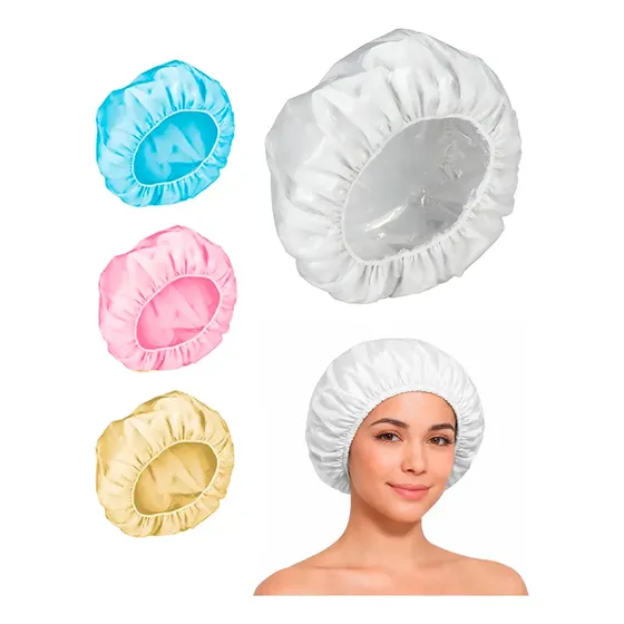 Kit 3 Toucas Para Banho + 1 Touca Metalizada Para Hidratação