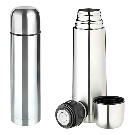 Garrafa Termica Inox 500ml Camping Viagem Cafe Agua Original Metálico