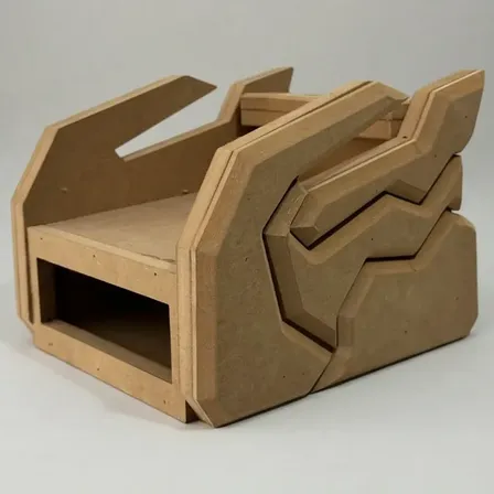 Rack Móvel Suporte Mesa De Som Automotivo Em Mdf Cru 1din Marrom