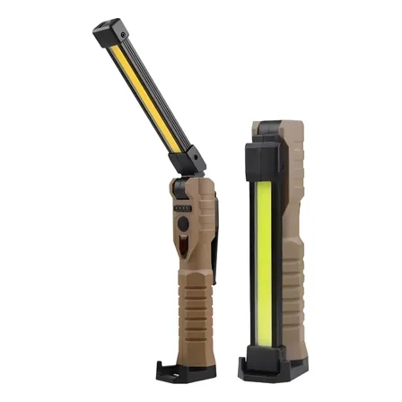Lanterna Led Trabalho Para Mecânico Com Power Bank Bateria 127/220v Marrom Claro Com Preto