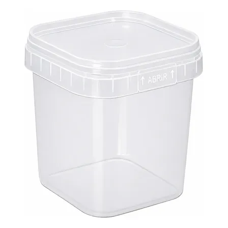 Pote Quadrado Descartável Bolo No Pote 220ml Com Lacre 100un Transparente