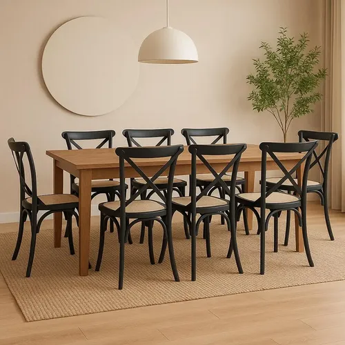 Kit 6 Cadeiras Katrina Rattan Cozinha Jantar Seat&co Preto Consultar Variação