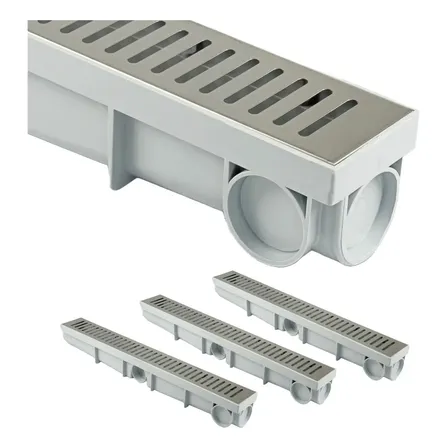 Ralo Linear Para Cozinha Industrial Inox 6x150cm Cinza