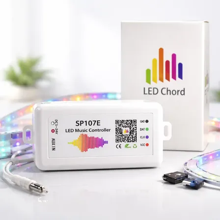 Controladora Vu Sp107e Bluetooth App Fita Led Música Rítmica Rgb 127/220v 12v