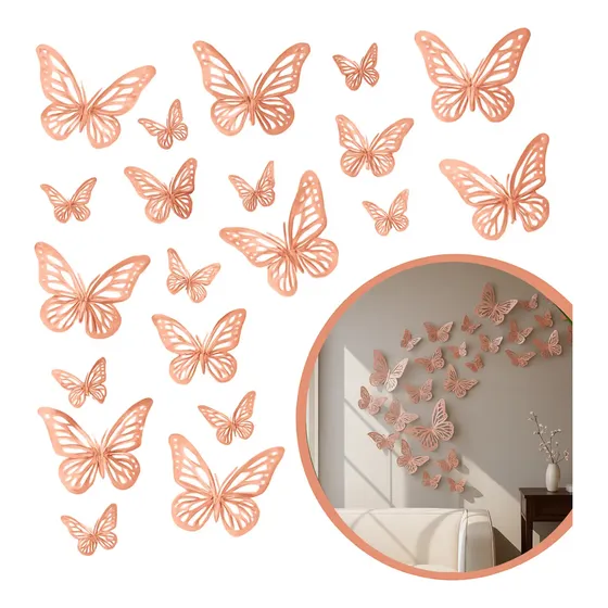 12 Borboletas 3d Decorativa Adesiva Enfeite Parede Decoração