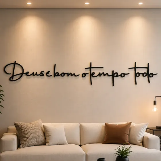 Frase Decoração Deus É Bom O Tempo Todo Mdf De Parede Sala