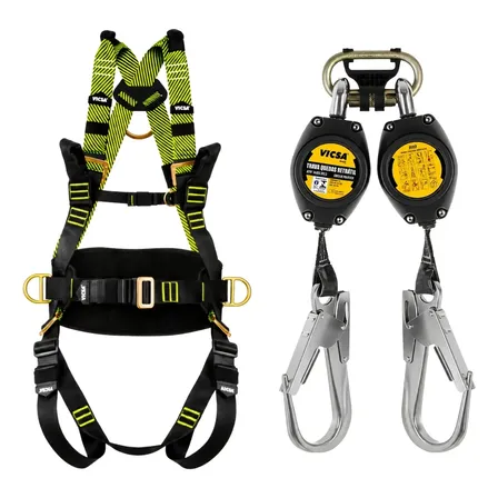 Cinto Pqd 140kg 4 Ponto Vic20529 Trava Quedas Duplo Vic22051