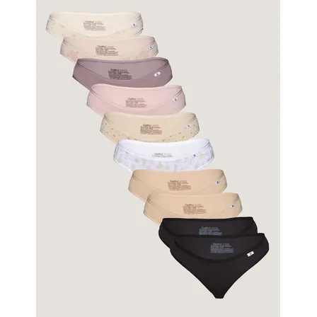Kit Com 10 Calcinhas Tipo Biquíni Em Algodão Feminina Delrio Newnude Mousse Preto Rosa Pó Pessego Floral Romancebranco Help Areia G