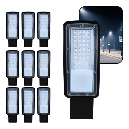 Kit 10 Luminária Rua Publica Poste Smd 100w Luz Frio Bivolt