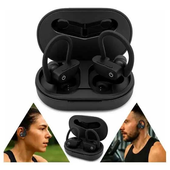 Fone Esportivo Sem Fio A Prova De Agua Bluetooth 5.3 Treino Preto
