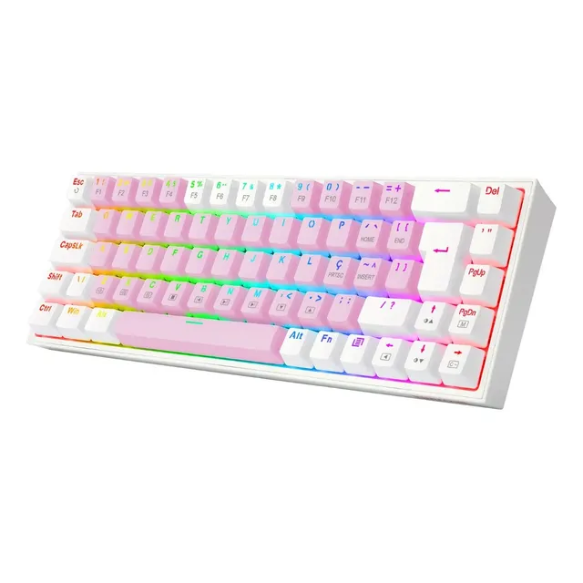 Redragon Castor Rgb Rosa E Branco Switch Marrom
