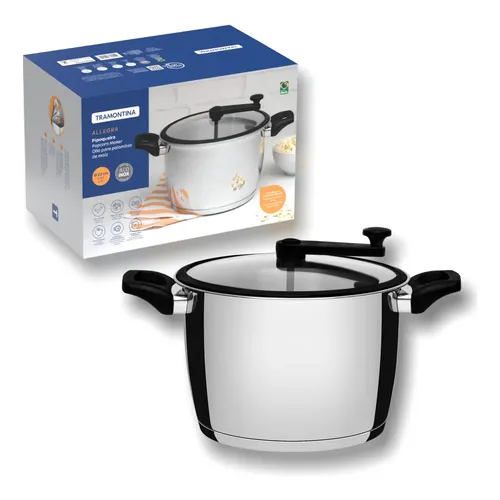 Pipoqueira Inox Indução Fundo Triplo Tramontina Allegra 5,6l Inox