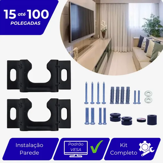 Suporte Para Tv 15 A 100 Polegadas Fixo De Parede