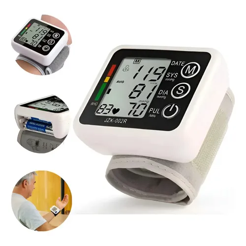 Medidor Pressão Digital De Pulso Com Voz Monitor Inteligente Branco