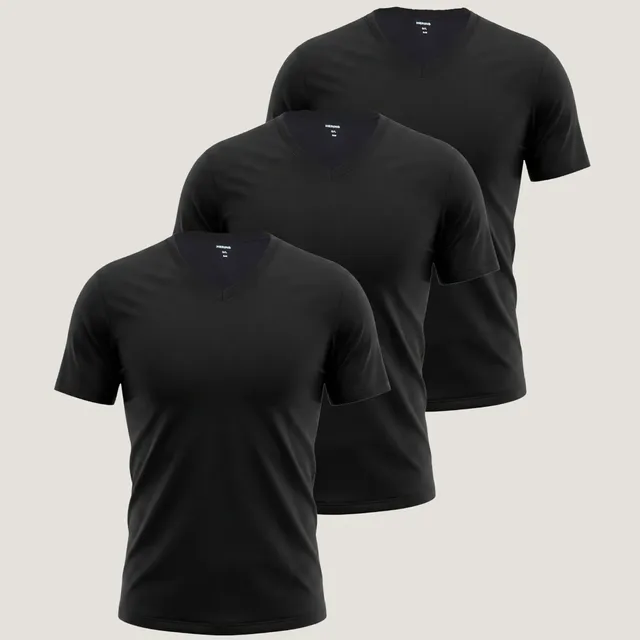 Kit Com 3 Camisetas Masculinas Slim Gola V Hering