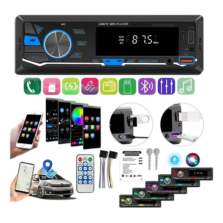 Som Rádio Automotivo Bluetooth Usb Card Sd Aux Fm Mp3
