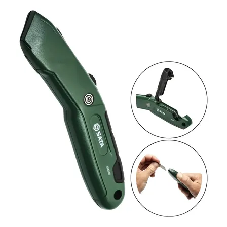 Estilete Reforçado Sata St93624g Auto Retrátil De Segurança