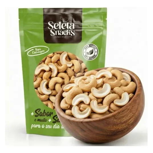 Castanha De Caju Em Banda 500g Natural Sem Glúten Vegana