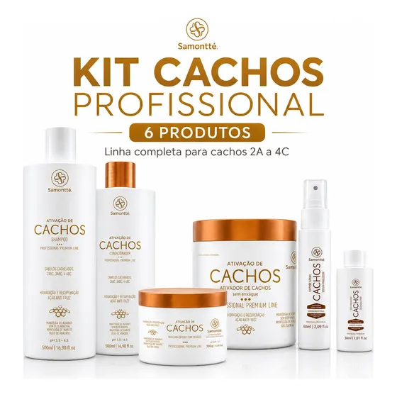 Kit Para Cabelos Do Ondulado Ao Crespo 6 Prod Samontte