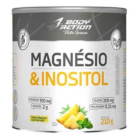 Magnésio E Inositol 210g Bodyaction Abacaxi Com Hortelã Magnesio Inosito 210g Abacaxi Com Hortelã