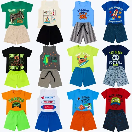 Kit 10 Peças De Roupa Conjunto Infantil Menino Dia A Dia Menino / 2 Anos