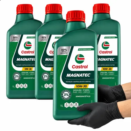 Kit Oleo Motor 10w30 Api Sp Semissintético Castrol 4 Litros