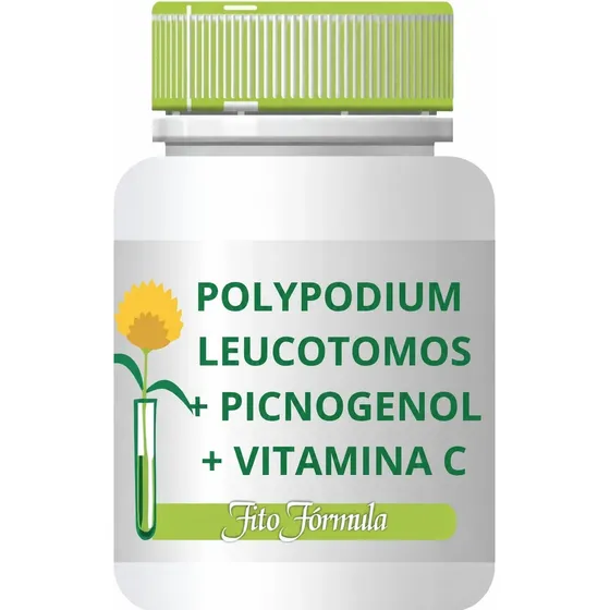 Polypodium + Picnogenol + Vitamina C - 120 Cápsulas Melasma