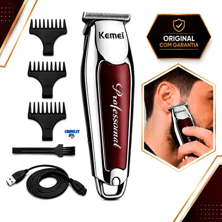 Máquina De Acabamento Profissional Kemei Km-9163 Pézinho Usb