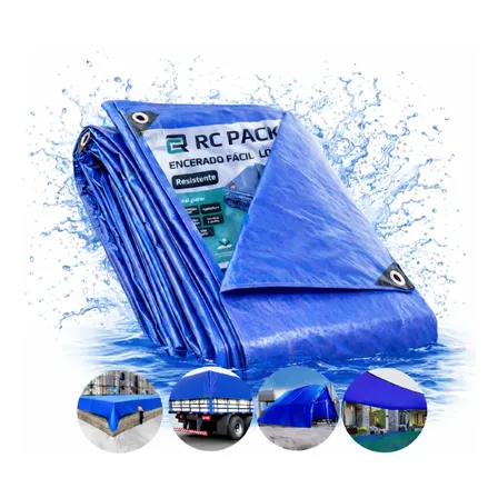 Lona Plástica Multiuso Azul 6x5 150 Micras Impermeável