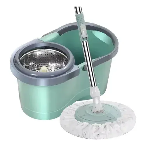 Mop Esfregão Giratório 360° Com Cesto Inox Balde 13 Litros Único