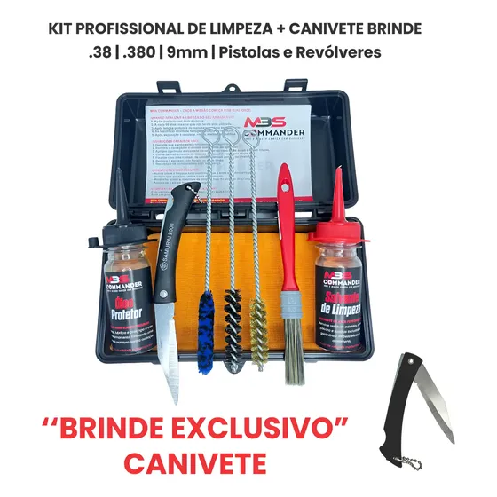 Kit Limpeza Armamento E Brinde 38 .380 E 9mm .40 Pistolas