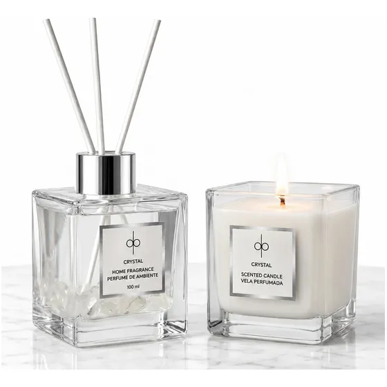 Kit - Aromatizador & Vela Crystal (chá Branco) Di Piettro