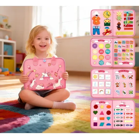 Maleta Kit Montessori Infantil Bringuedo Sensorialeducativo Rosa