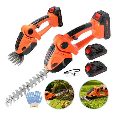 Dois Em Um Aparador Elétrico Cerca Viva 51cm 850w 2 Baterias 21v Laranja