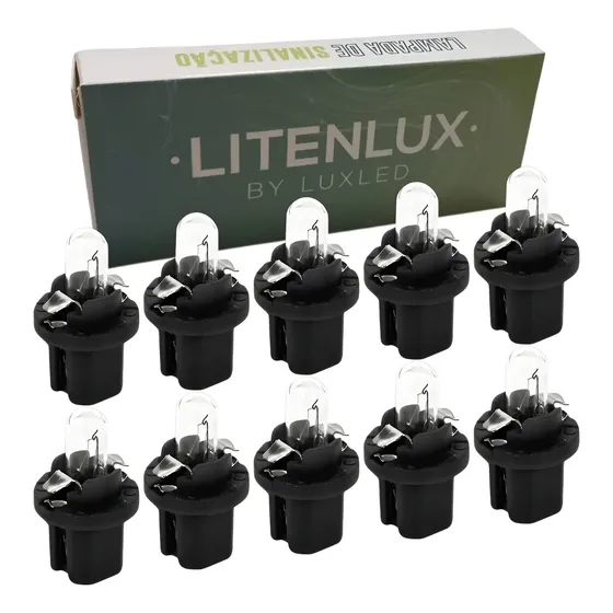 Kit 10 Lâmpada Painel Soquete 24v 1.2w Caminhão Base Preta