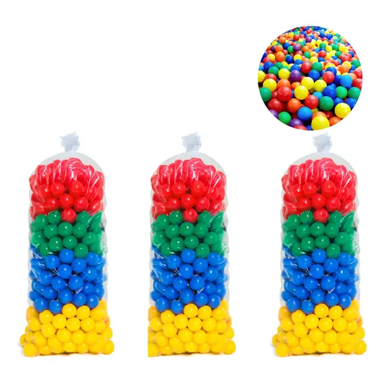 Pacote Com 1.000 Bolinhas Coloridas 76mm
