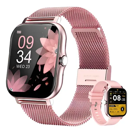 Smartwatch Feminino Esportivo Relógio Inteligente Ouro Rosa Rosa