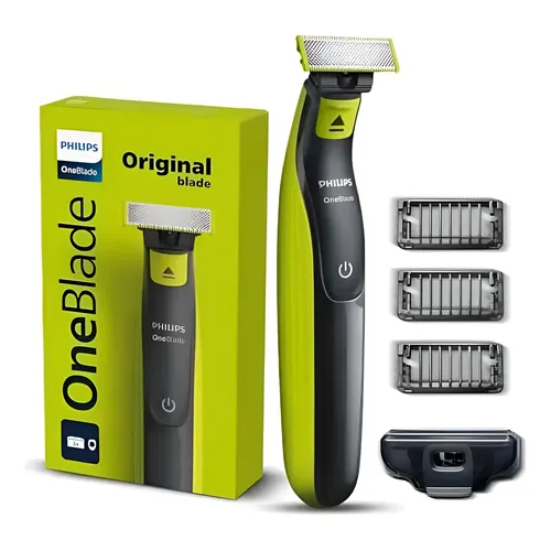 Aparador Barbeador Oneblade Uso Seco Molhado Sem Fio Bivolt Preto/verde 127/220v