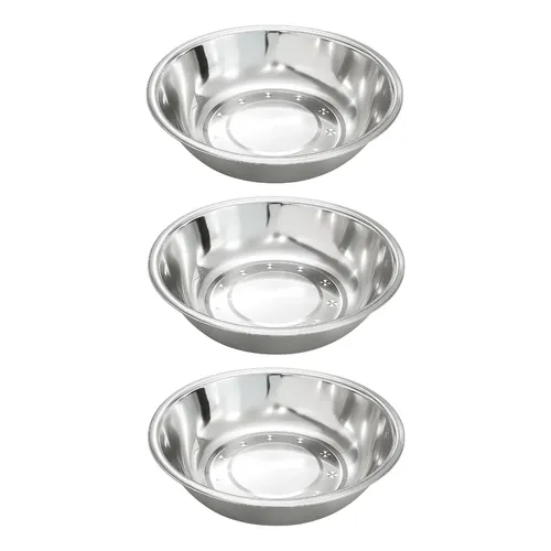 3 Bacia Aço Inox 6l 36cm Uny Home Resistente E Versátil Aço Inox