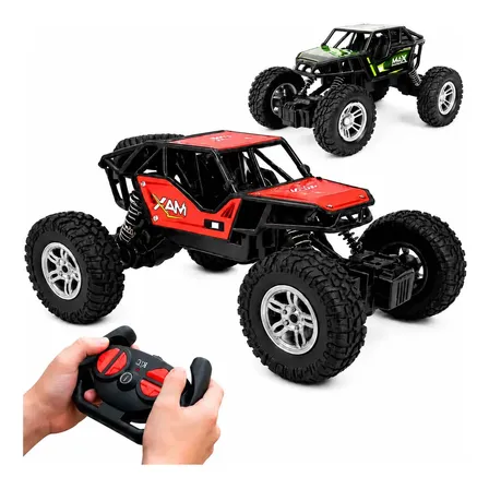 Carrinho Off Road Controle Remoto Recarregável Rapido Veloz Verde/vermelho Carro Esteirinha