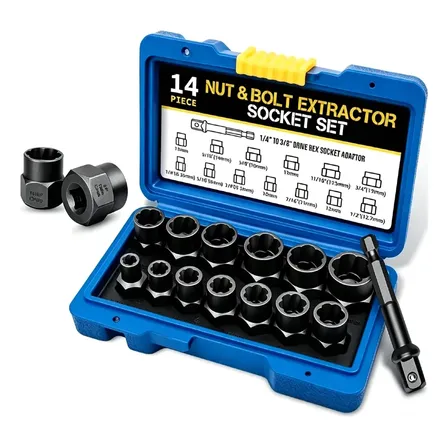 Kit 13 Peças Extração De Parafuso E Porca De Impacto Pronta