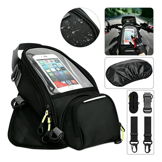 Alforge Bolsa Mala Universal De Tanque Da Moto Com Imã Preto